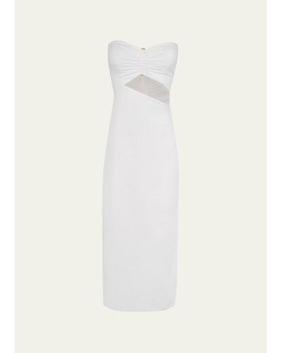 ViX Solid Sonny Detail Midi Dress - White