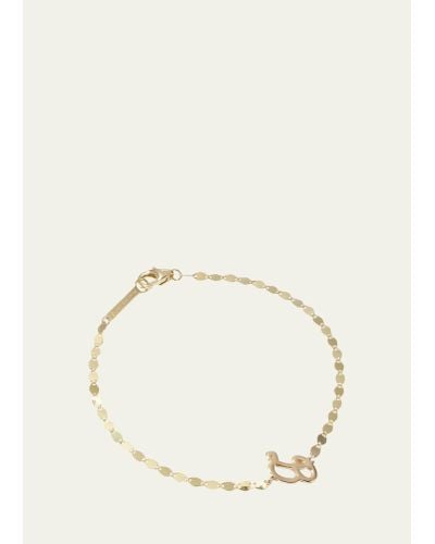 Lana Jewelry Micro Cursive Initial Bracelet - Natural