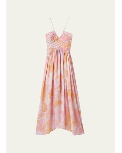 A.L.C. Rumi Floral Sleeveless Midi Dress - Pink