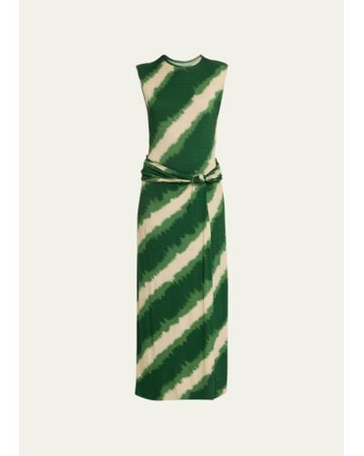 Johanna Ortiz Wrapped In Color Ankle Dress - Green