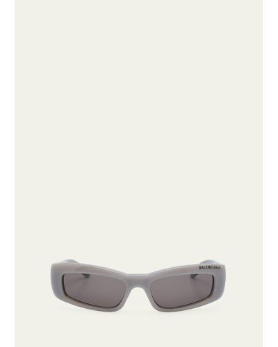 Balenciaga Metal Cat-eye Sunglasses With Logo - White