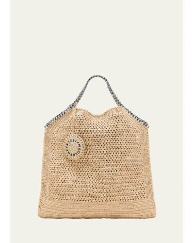Stella McCartney Falabella Small Eco Crochet Raffia Tote Bag - Natural