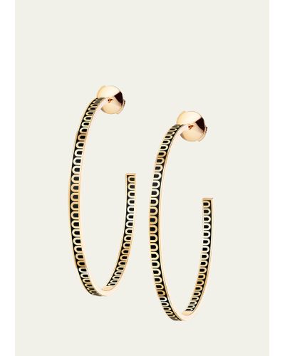Davidor L'arc De Creole Earrings Gm In 18k Yellow Gold With Caviar Lacquered Ceramic - Natural