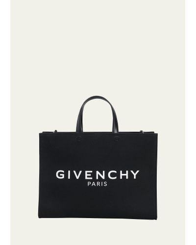 Givenchy G-tote Medium Shopping Bag In Canvas - Black