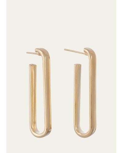 Sidney Garber 18k Yellow Gold Paperclip Hoop Earrings - Natural