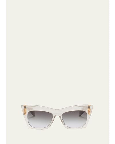 Balmain Bii Titanium & Acetate Cat-eye Sunglasses - Natural