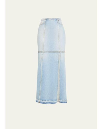 RE/DONE Denim Column Maxi Skirt - Blue