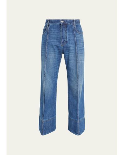 Bottega Veneta Curved Jeans With Center Seam - Blue