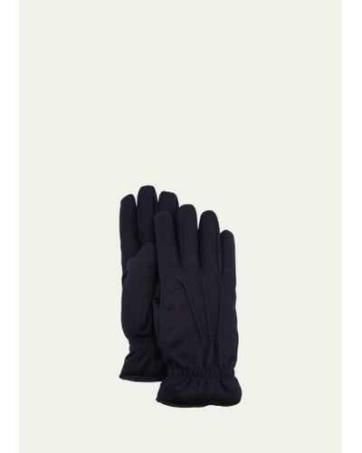 Loro Piana Ashford Cashmere And Suede Gloves - Blue