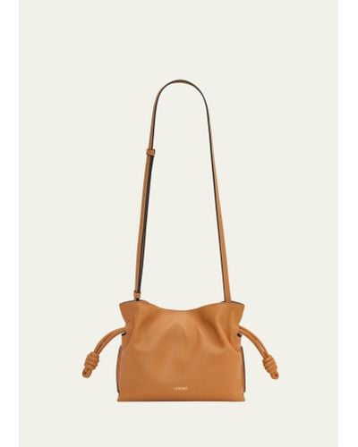 Loewe Flamenco Mini Leather Clutch Bag - Natural