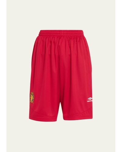 Balenciaga Baggy Sweat Shorts - Red