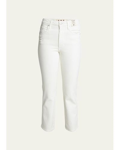 Amo Denim Bella Flare Jeans W/ Released Hem - White