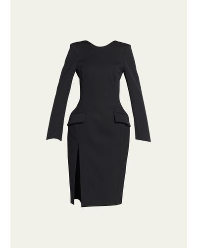 Bottega Veneta Stretch Wool Open-back Dress - Black