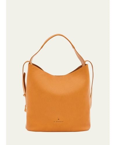 Il Bisonte Le Laudi Leather Bucket Bag - Orange