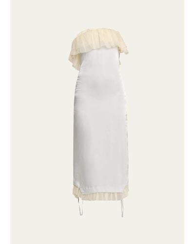Off-White c/o Virgil Abloh Strapless Fluid Upside-down Midi Dress - White