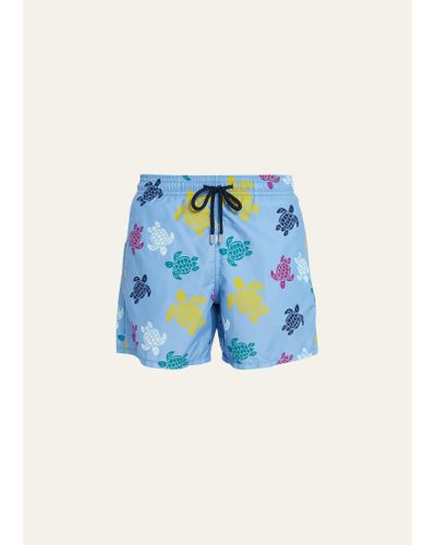 Vilebrequin Turtle-print Swim Shorts - Blue