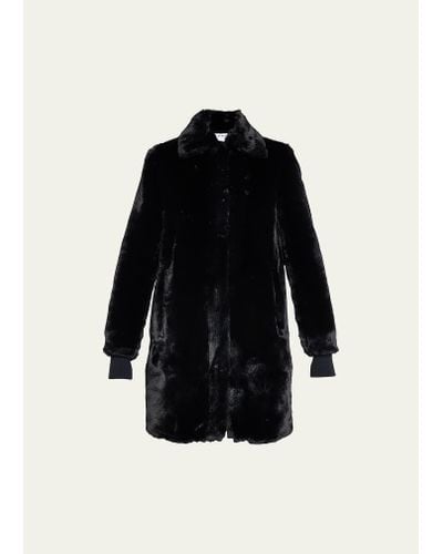 Akris Punto Faux-fur Collared Coat - Black