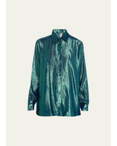 Indress Metallic Lurex-voile Shirt - Green