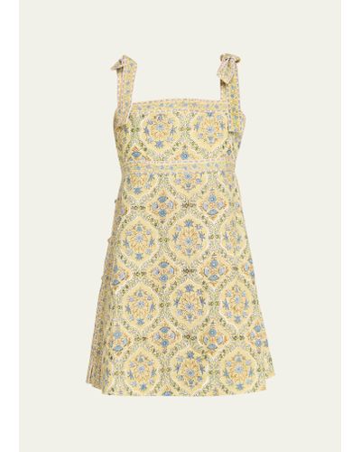 Hannah Artwear Niva Tie-shoulder Linen Mini Dress - Natural