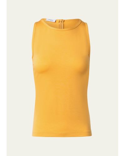 Akris Punto Fitted Jersey Tank Top - Yellow