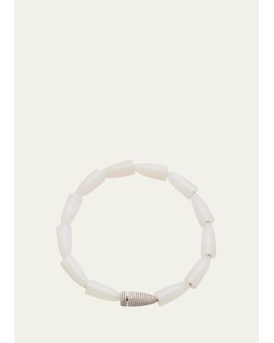 Vhernier Calla White Agate Necklace With White Gold And Diamond Clasp - Natural