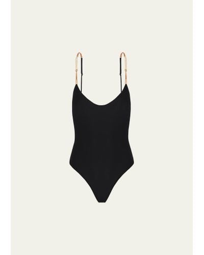 ViX Solid Brooke Brazilian One-piece Swimsuit - Black