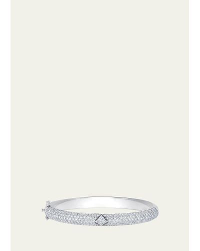 Sara Weinstock 18k White Gold Dujour Diamond Pave Four-cluster Bangle Bracelet - Natural