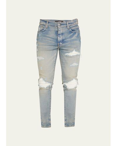 Amiri Mx1 Ultra Suede-patch Skinny Jeans - Multicolor