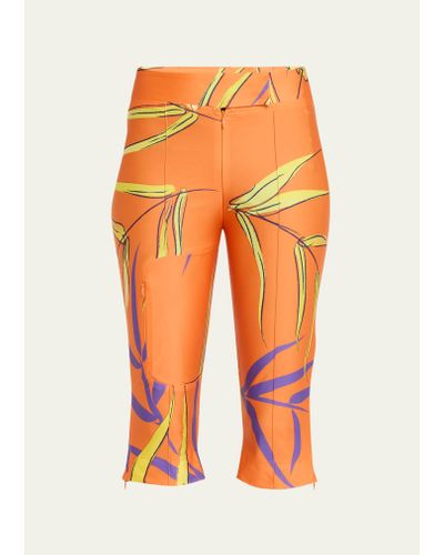Conner Ives Printed Spandex Capri Pants - Orange