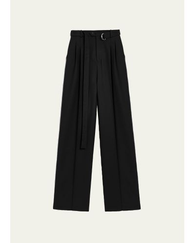 Peter Do Signature Belted Tailored Wool Pants - Black