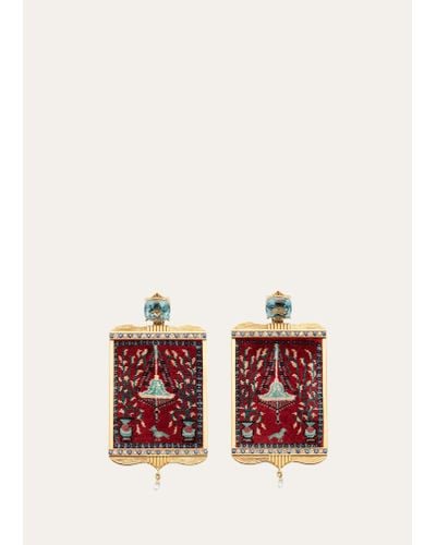 Silvia Furmanovich Silk Road Carpet Earrings - Red