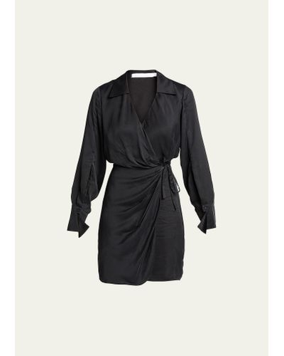 Jonathan Simkhai Destiny Essentials Long-sleeve Wrap Dress - Black