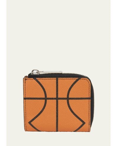 Off-White c/o Virgil Abloh Leather Basketball-print Zip Wallet - Orange