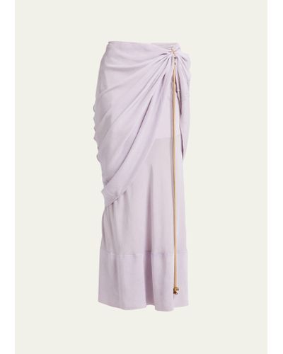 Quira Draped Silk Double Underskirt - Pink