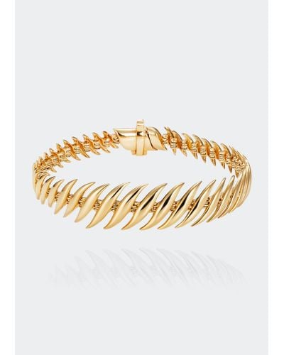 Fernando Jorge Flame Small Bracelet In Yellow Gold - White