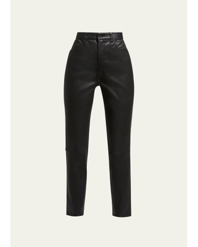 Rag and Bone Rag Bonejean The Skinny Leather Jeans Black, $990