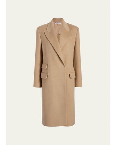 Another Tomorrow Double-faced Tailored Trench Coat - Natural