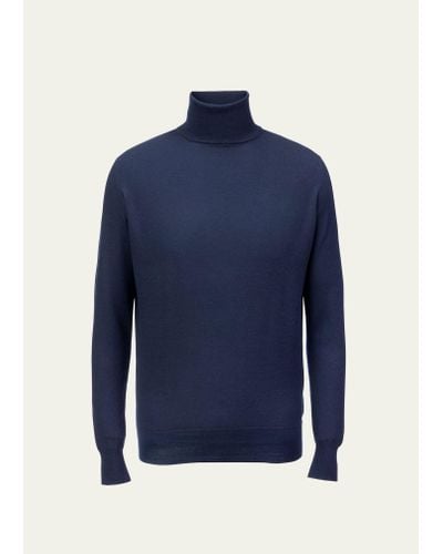 Loro Piana Dolcevita Cashmere Turtleneck Sweater - Blue