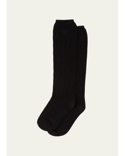 Prada Cotton Crew Socks - Black