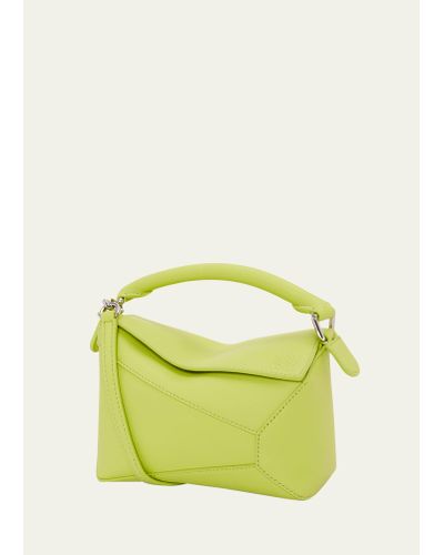 Loewe X Paula's Ibiza Puzzle Edge Mini Top-handle Bag In Leather - Yellow