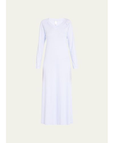 Hanro Pure Essence Long-sleeve Nightgown - White