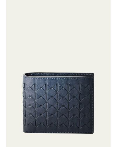 Serapian Mosaico Leather Billfold Wallet - Blue
