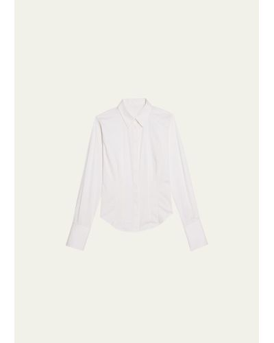 Helmut Lang Fitted Button-front Shirt - Natural
