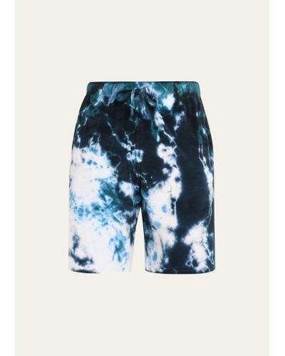 Vilebrequin Terrycloth Ocean Tie-dye Bermuda Shorts - Blue