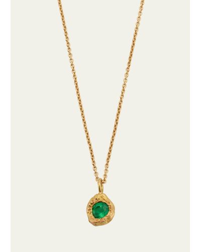 Elhanati Evie 18k Gold Emerald Nugget Pendant Necklace - Natural