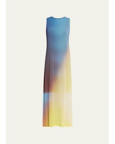 Issey Miyake Light Leak Ombre Maxi Dress - Blue