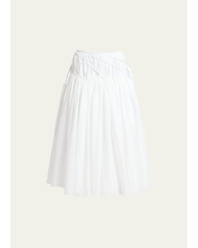 Quira Layered Self-tie Maxi Skirt - White
