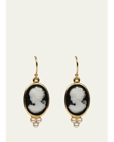 Ben-Amun Cameo Pearly Trio Earrings - Natural
