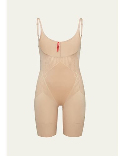 Spanx Thinstincts 2.0 Open-bust Mid-thigh Bodysuit - Natural