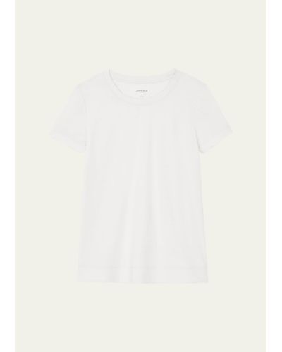 Lafayette 148 New York Modern Short-sleeve Cotton Jersey Tee - White